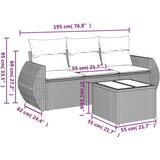  4-dijelni set vrtnih sofa od poliratana s jastucima crni | shoptok.hr