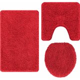  Set prostirki za kupatilo s protukliznom podlogom 3 kom. Crvena | shoptok.hr