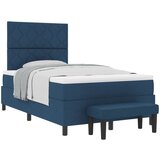 vidaXL Box Spring Krevet s Madracem i Klupom Plavi 120x200 cm Tkanina Cijene