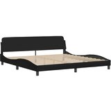  Postelja z vzmetnico črna 200x200 cm umetno usnje | Shoptok.si