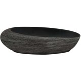 Nadgradni umivaonik sivo-crni ovalni 59x40x14 cm keramički | shoptok.hr