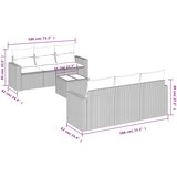  7-dijelni set vrtnih sofa od poliratana s jastucima bež | shoptok.hr