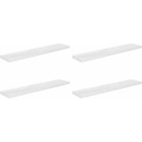  Plutajuće zidne police 4 kom sjajne bijele 120x23,5x3,8 cm MDF | Eponuda.com