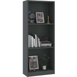 vidaXL Knjižna omara 3-nadstropna siva 40x24x109 cm inženirski les, (20978562) | Shoptok.si
