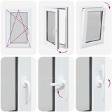  Prozor za podrum RISOR Bijeli 60 x 100 cm PVC i staklo - Bijeli 60 x 100 cm (dvostruki sloj) Nagibanje i okretanje lijevo | shoptok.hr