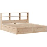 vidaXL Posteljni okvir brez vzmetnice 200x200 cm trdna borovina | Shoptok.si
