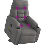 vidaXL Električni masažni naslanjač temno siv blago iz mikrovlaken | Shoptok.si