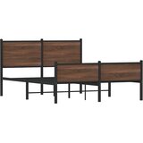 Metalni okvir kreveta bez madraca smeđa boja hrasta 140x190 cm | shoptok.hr