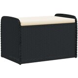  Klupa za pohranu s jastukom crna 80 x 51 x 52 cm od poliratana | shoptok.hr