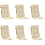  Jastuci za vrtne stolice 6 kom bež 120 x 50 x 3 cm od tkanine | shoptok.hr