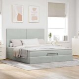 vidaXL Okvir kreveta s madracima svijetlosivi 160x200cm baršunasti | shoptok.hr