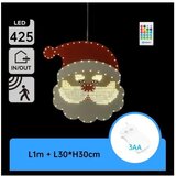 Aigostar LED božićna dekoracija 425xLED/3xAA IP44 + sa daljinskim upravljačem Deda Mraz 30 cm Cene