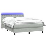  s oprugama i madracem LED svjetlosivi 160x210 cm baršunasti | shoptok.hr
