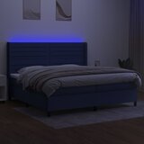  box spring s madracem LED plavi 200x200 cm od tkanine | shoptok.hr