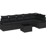  Sjedeća garnitura za vrt 7 kom. Crna poliratan 287 x 122 x 85 cm | Shoptok.si