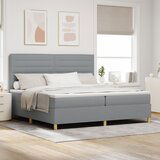 vidaXL Krevet s podnicom i madracem Svjetlosiva 200x200 cm Tkanina | shoptok.hr