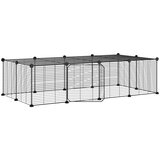  Kavez za ljubimce s 20 panela i vratima crni 35 x 35 cm čelični | shoptok.hr