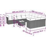  12-dijelni set vrtnih sofa poliratan s jastucima svijetlosivi | shoptok.hr