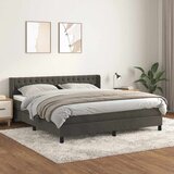  Krevet s oprugama i madracem tamnosivi 160x200 cm baršunasti | shoptok.hr