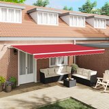 vidaXL Samodejna zložljiva tenda z LED Rdeča 500x350 cm, Zamenjava tenda tkanine za 5x3.5 m okvir Rdeča | Shoptok.si