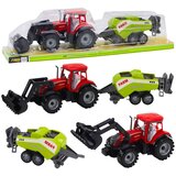  Set traktora s utovarivačem i poljoprivrednom balirkom crvene boje | shoptok.hr