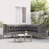 Maison Chic Seti vrtnega pohištva - Vrtna garnitura - Vrtni pohištvo set 5-delna z blazinami siv poli ratan, (21819421) | Shoptok.si