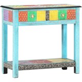Maison Chic Ročno barvana konzolna miza - miza ob steni 80x35x75 cm trden mangov les, (21786229) | Shoptok.si