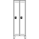 Wolf Garderobna omara, višina predelka 1700 mm, VxŠxG 1850 x 800 x 500 mm, širina razdelka 400 mm, barva korpusa / vrat svetlo siva / svetlo siva | Shoptok.si