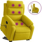 Maison Chic masažni naslanjač - Relax naslanjač s funkcijo vstajanja rumen žamet, (22134487) | Shoptok.si