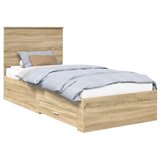  Krevetna konstrukcija s ladicama Sonoma hrast 75 x 190 cm | shoptok.hr