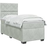 Boxspring krevet s madracem Svjetlosiva 90 x 200 cm Baršun | shoptok.hr