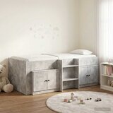  Loft krevet s ormarom 3 kom. Betonska siva Konstruirano drvo | shoptok.hr