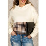 Fenzy Majica S Kapuco In Modnim Karo Vzorcem Denia, Krema cene