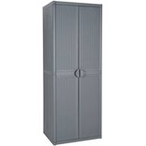 vidaXL Vrtna omara siva 65x45x172 cm PP ratan | Shoptok.si