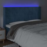  Posteljno vzglavje temno modro 203x16x118/128 cm žamet, (20951797) | Shoptok.si