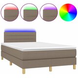  box spring s madracem LED smeđesivi 120 x 200 cm tkanina | shoptok.hr
