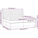  Box spring s madracem LED crni 200x200 cm od tkanine | shoptok.hr