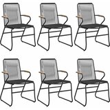  7-dijelni vrtni blagovaonski set od PVC ratana crni | shoptok.hr