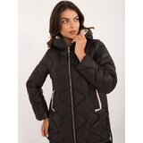Fashion Hunters Black down jacket with stitching Cijene