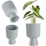 KADAX cvetlični lonec, cvetlični lonec, trata, plastični pokrov, 18 cm, stojalo za rože, siva, (5000346653) | Shoptok.si