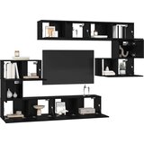  Set TV komoda 8 kom. Crni hrast Konstruirano drvo Crna 80 x 30 x 30 cm | Shoptok.si