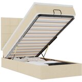  Otomanski okvir kreveta s madraca krem 100x200cm od tkanine | shoptok.hr