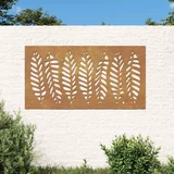 vidaXL Vrtni zidni ukras 105 x 55 cm od čelika COR-TEN s uzorkom lišća