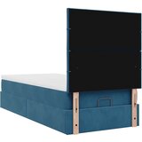 vidaXL Otomanski posteljni okvir z vzmetnicami moder 90x190cm žamet, (21608560) | Shoptok.si