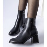 Gemre Black insulated block heel ankle boots Fleurette | shoptok.hr
