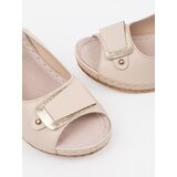 GOODIN Light beige low wedge sandals | Shoptok.si
