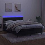 Box spring s madracem LED crni 140x190 cm baršun | shoptok.hr