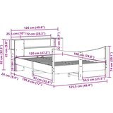vidaXL Posteljni okvir brez vzmetnice voščeno rjav 120x190 cm borovina | Shoptok.si