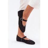 Boto Embellished Women's Ballerinas With Strap And Buckle Black Avirae | shoptok.hr