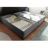 MID.YOU POSTELJA Z VZMETNICO 180 cm x 200 cm , tekstil, leseni material antracit | Shoptok.si